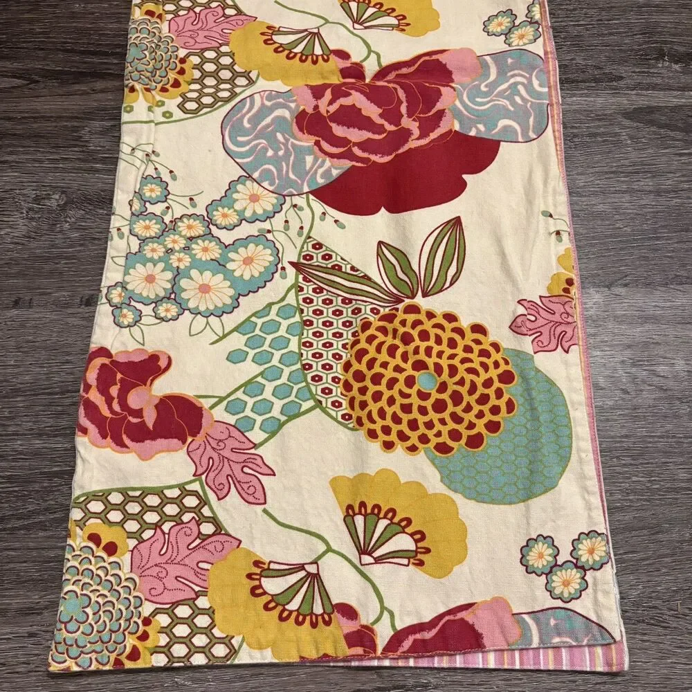 Pier 1 Table Runner Vibrant Colors Cottagecore Shabby Chic Dopamine Maxamalist
